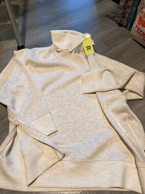 Women’s Cream High-Neck Pullover Sweater